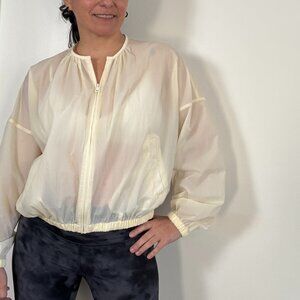 Pre-Loved Uniqlo Ivory Sheer Cocoon Blouson - Size XS